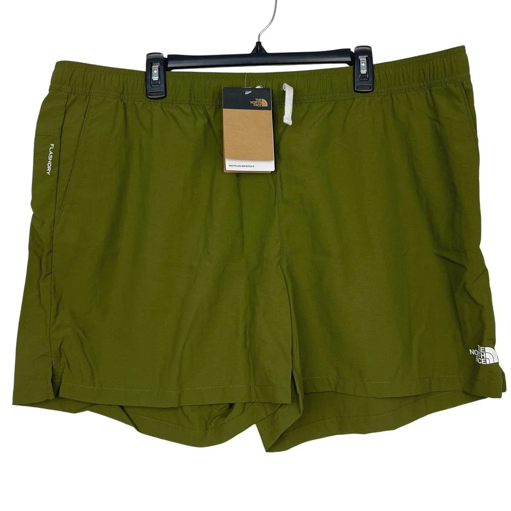 NEW The North Face Mens 2XL FLASHDRY Action Short 2.0 Olive Green‎ NF0A87TJ $45
